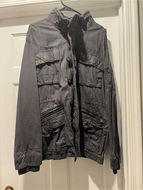 Fox Men’s Military Field Jacket in Charcoal Gray
